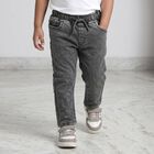 Boys Grey Slim Fit Washed Jeans, Light Grey, small