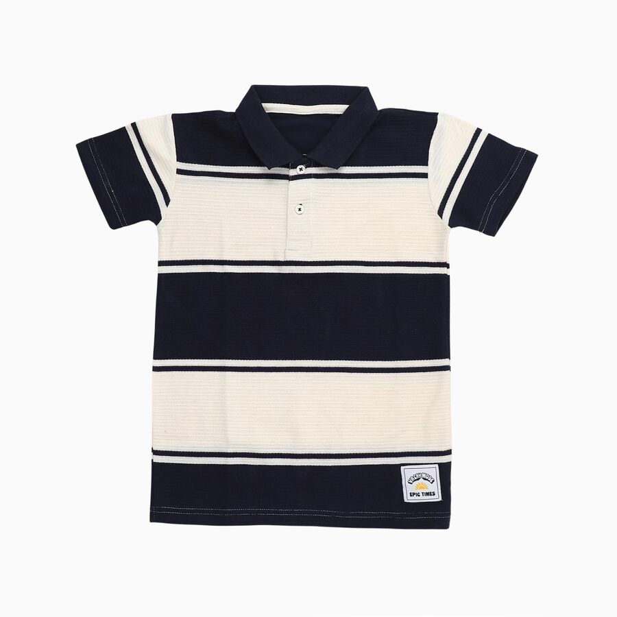Boys' Half Sleeves T-Shirt, नेवी ब्लू, large image number null