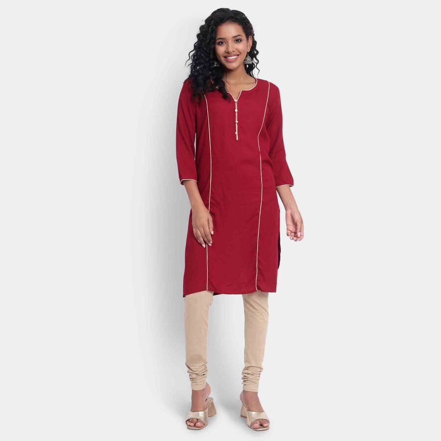 Solid Kurta, Maroon, large image number null