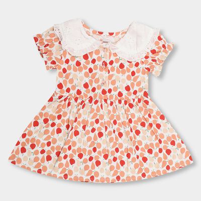 Infant Girls' 100% Cotton Collar Frock
