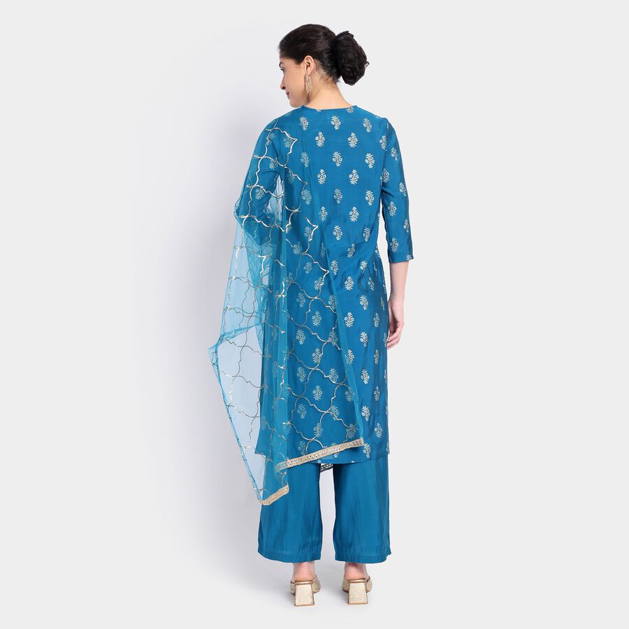 Ladies' Ethnic Set, टील ब्लू, large image number null