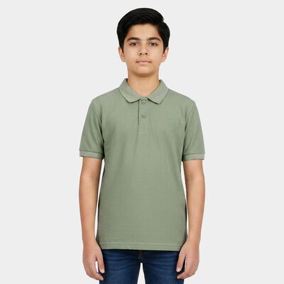 Boys' Sage Green Polo Neck Polo T-Shirt