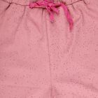 Girls' Pink Slim Fit Solid Capri, गुलाबी, small