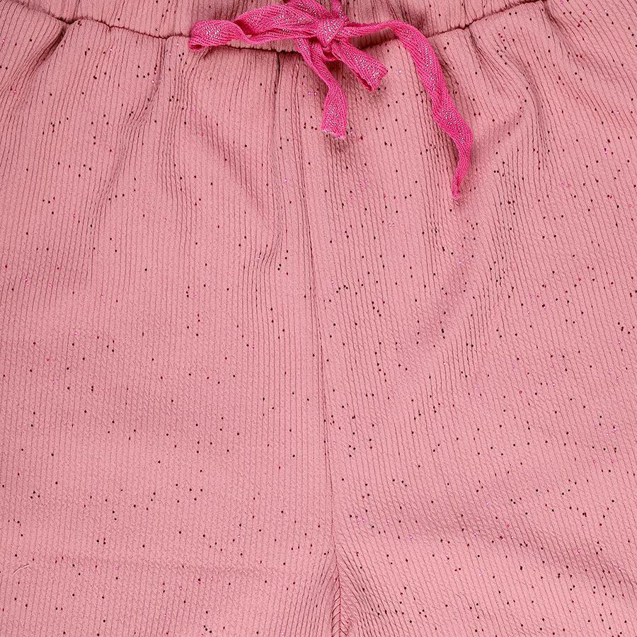 Girls' Pink Slim Fit Solid Capri, गुलाबी, large