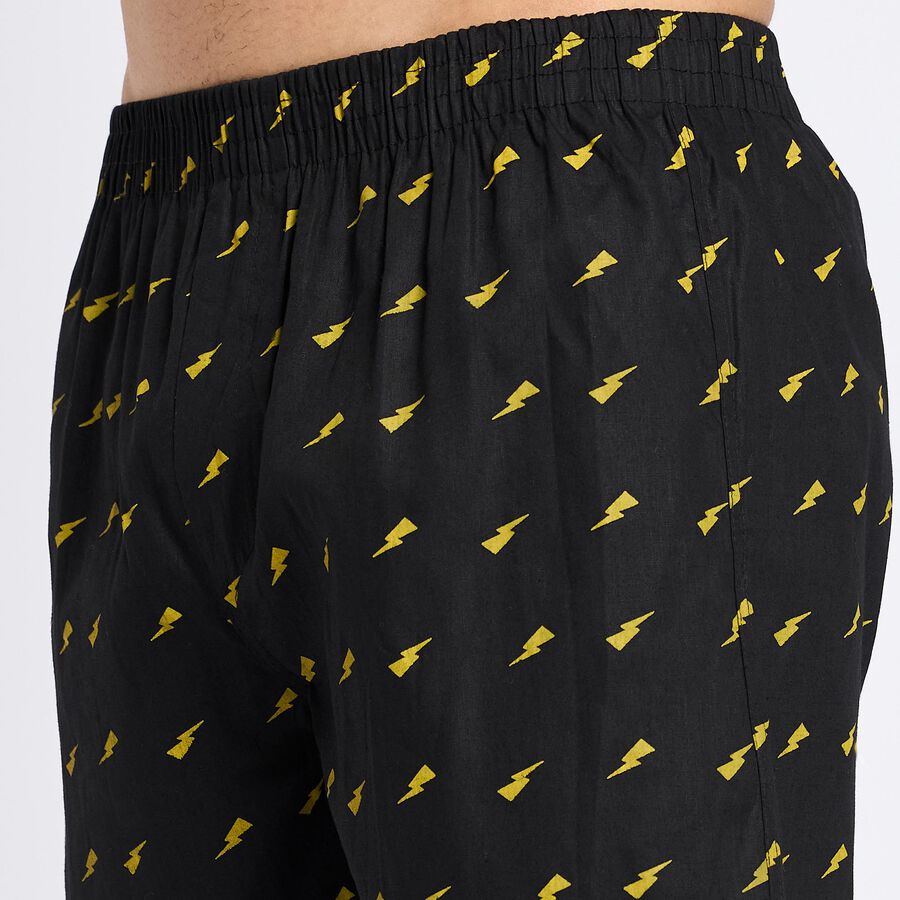 Men's 100% Cotton Boxers, Black, large