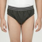 Boys' Olive Green Regular Fit Solid Briefs, ओलिव, small