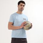 Men's Pale Powder Blue Crew Neck Athleisure T-Shirt, Light Blue, small