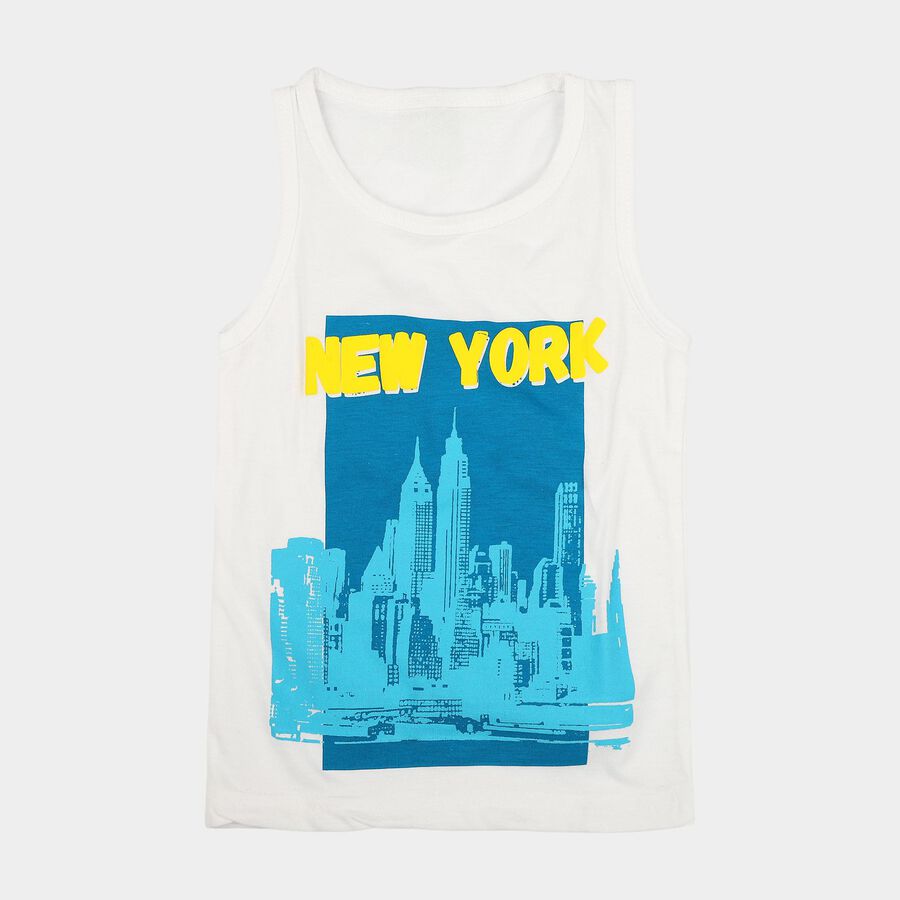 Boys White Round Neck Casual Boys T-Shirt, सफ़ेद, large