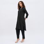 Women's Black Round Neck Solid Kurta, काला, small image number null
