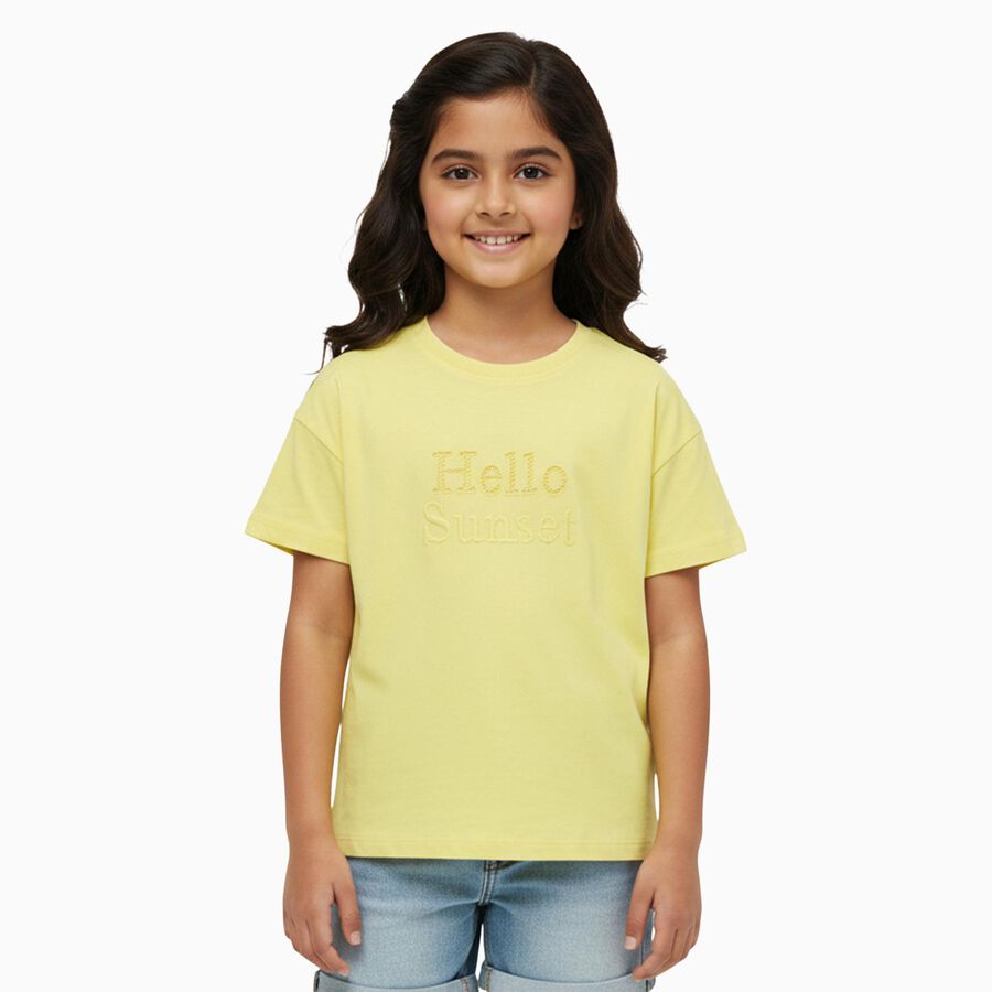 Girls' T-Shirt, Yellow, large image number null