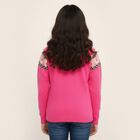 Girls' Bright Pink Crew Neck Casual Pullover, Pink, small image number null
