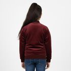 Girls' Deep Maroon Baseball Casual Jacket, Wine, small image number null