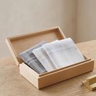 Men's Grey Checked Pack of 3 Handkerchief, गहरा ग्रे, small