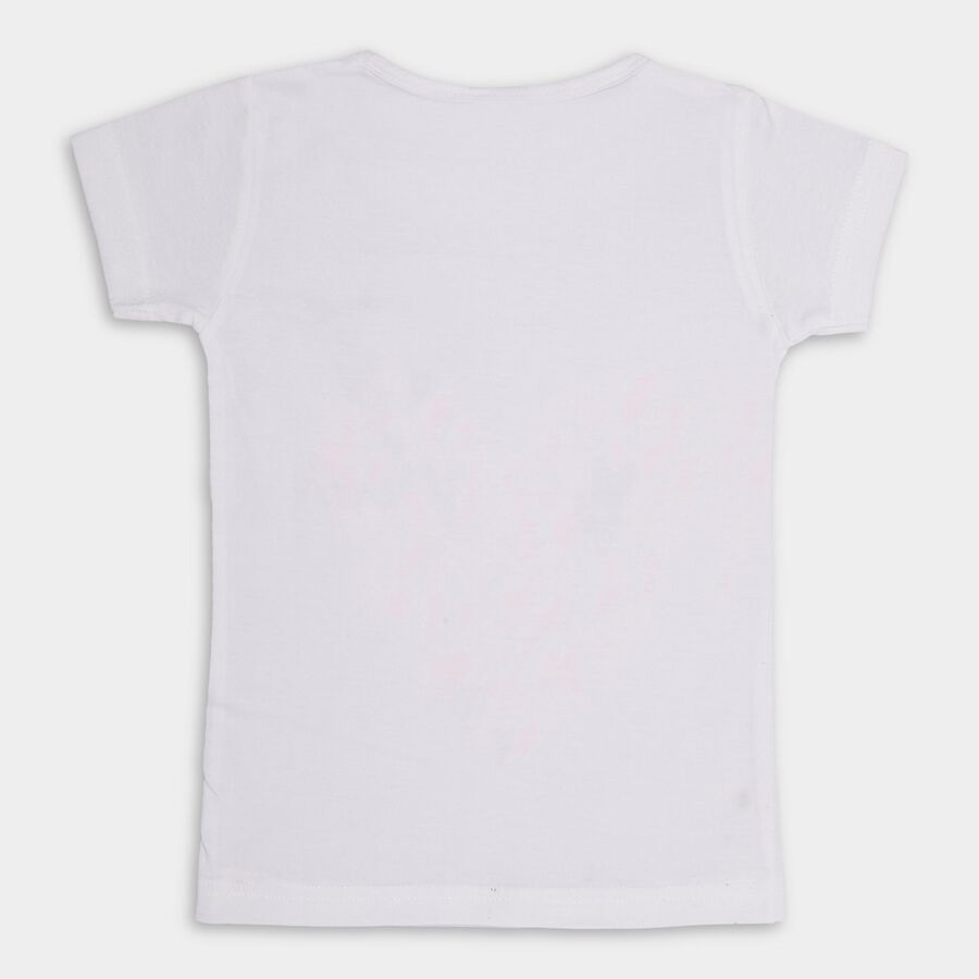 Girls' 100% Cotton T-Shirt , सफ़ेद, large image number null