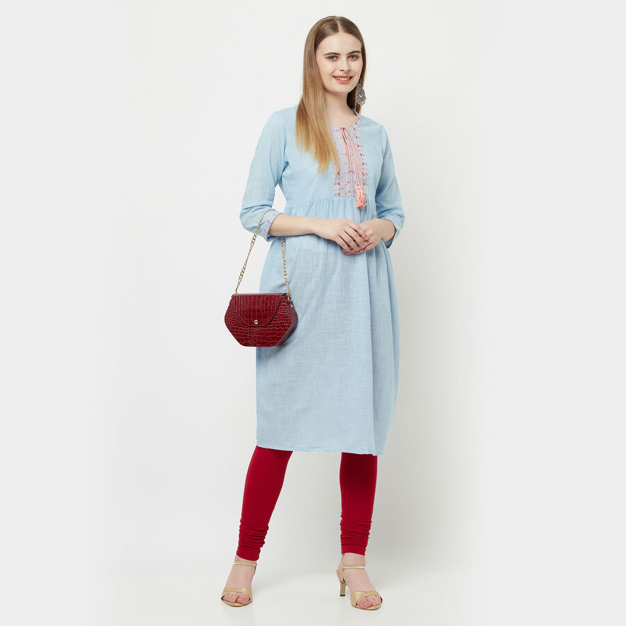 Cotton Flared Kurta, Light Blue, large image number null