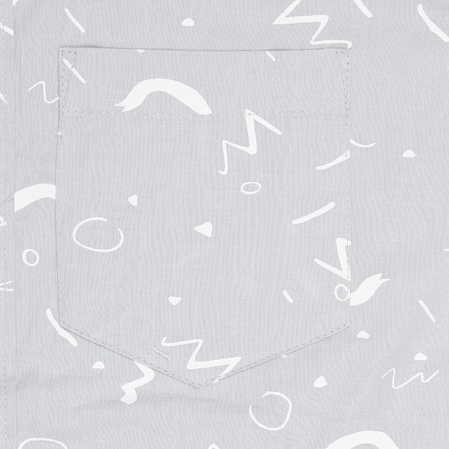 Boys' Light Grey Regular Collar Casual Shirt, Light Grey, large image number null