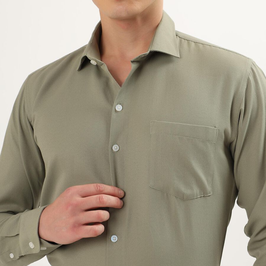 Men's Olive Green Slim Fit Formal Shirt, Olive, large image number null
