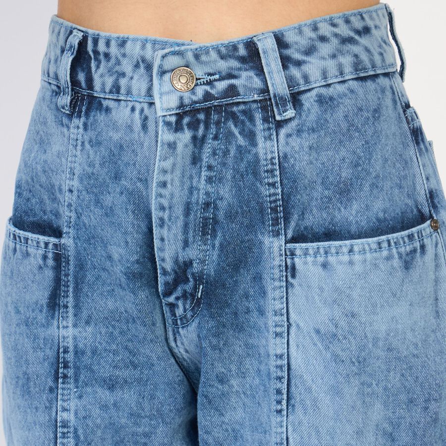 Ladies' 100% Cotton Jeans, Mid Blue, large image number null
