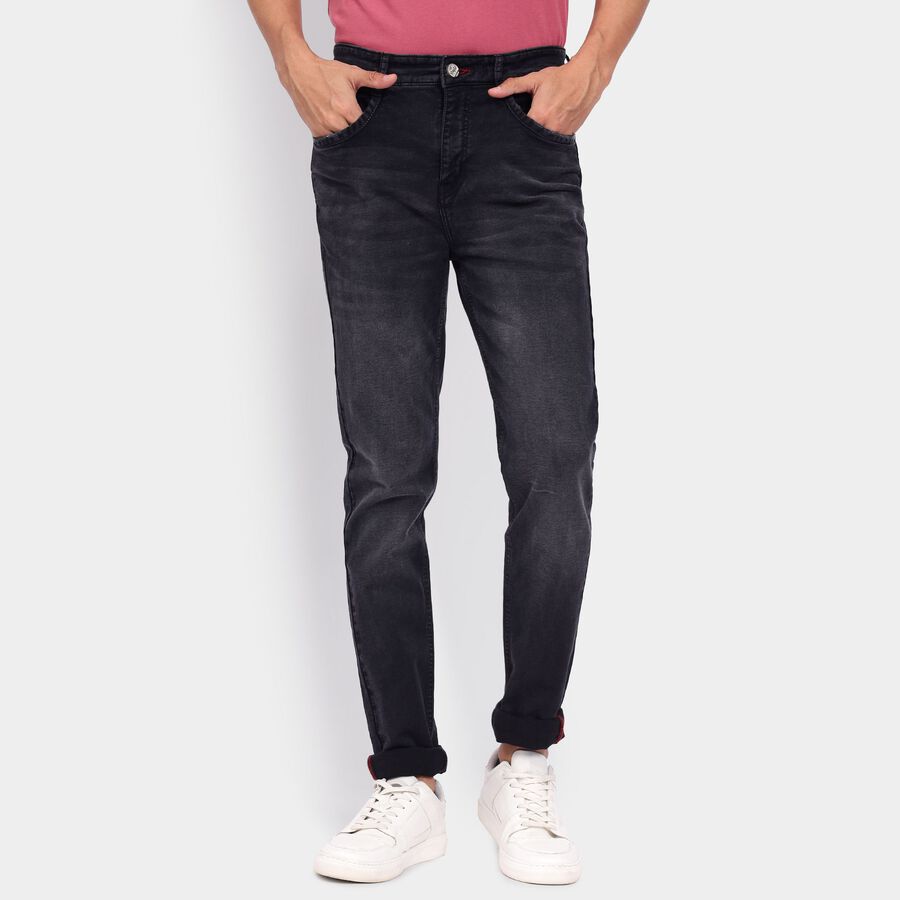 Men's Skinny Jeans, Black, large image number null