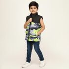 Boys Black and Camouflage High Neck Sleeveless Jacket, काला, small image number null