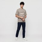Men Grey Round Neck Regular T-Shirt, हल्का ग्रे, small