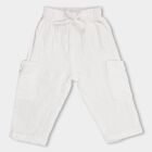 Infants' 100% Cotton Elasticated Cotton Trouser , Off White, small image number null