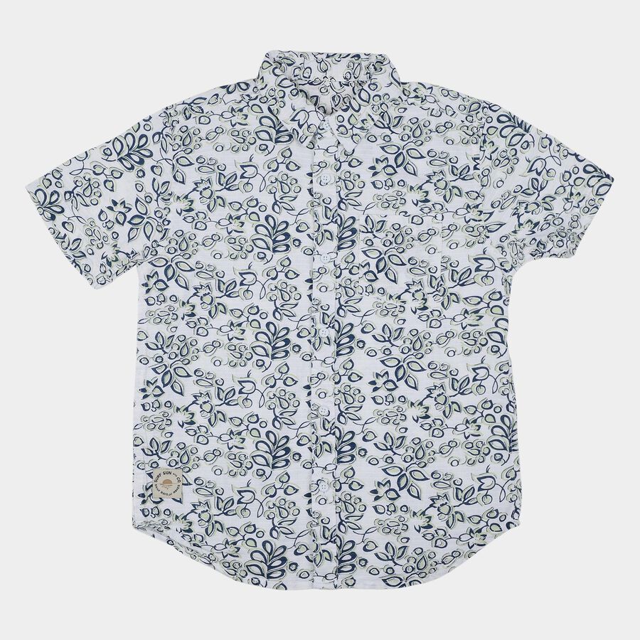 Boys Light Blue Cotton Classic Casual Shirt, हल्का नीला, large