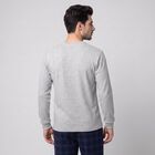 Men's Grey Long Sleeve Thermal, मिश्रित हल्का ग्रे, small