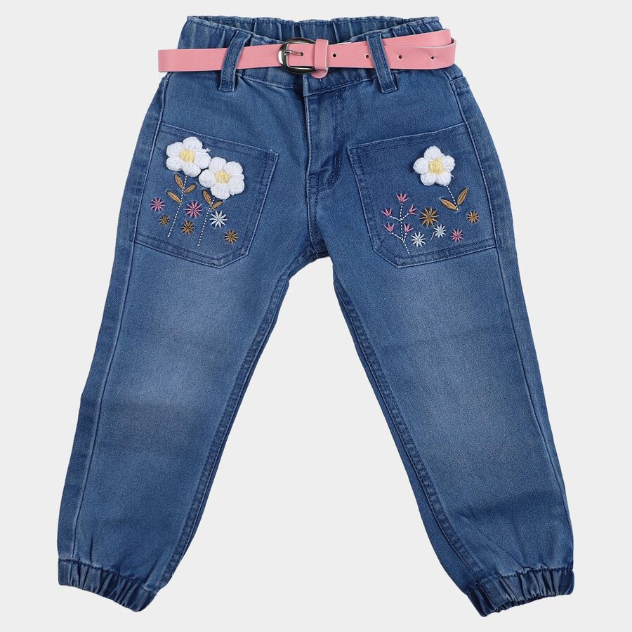 Girls' Jeans, Mid Blue, large