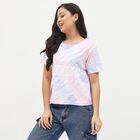 Women's Pastel Pink and Lavender Cotton Round Neck Casual T-Shirt, Lilac, small image number null