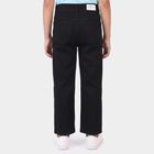 Girls Black Straight Fit Printed Jeans, Black, small