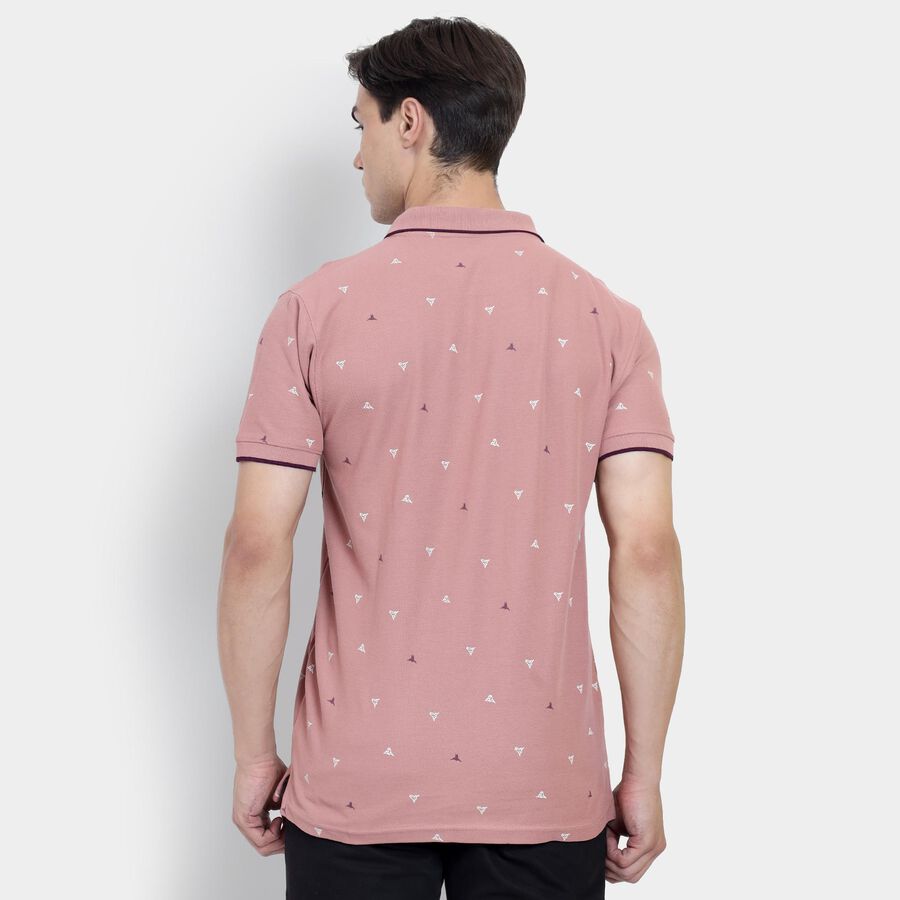 Men's 100% Cotton Collared Half Sleeves T-Shirt , पीच, large image number null