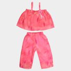 Girls Pink Square Neck Camisole Top and Capri Set, Pink, small