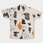 Boys' Muted Beige Cotton Regular Collar Casual Shirt, Beige, small image number null