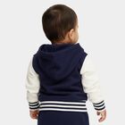 Infants Deep Midnight Navy Blue Hooded Casual Sweatshirt, Navy Blue, small image number null