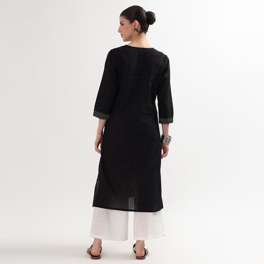 Ladies' 100% Cotton Kurta, Black, large image number null