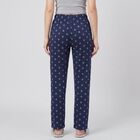 Women's Navy Blue Straight Fit Geometric Printed Pyjama, नेवी ब्लू, small