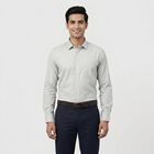 Men's Grey Classic Formal Shirt, Light Grey, small