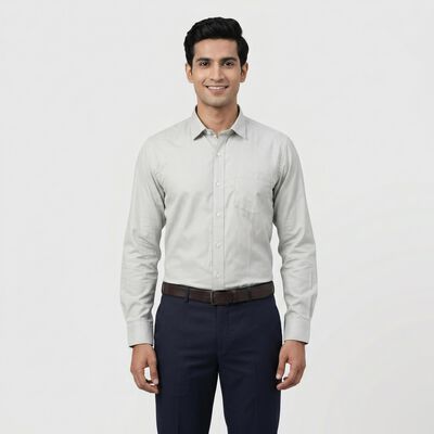 Men's Grey Classic Formal Shirt