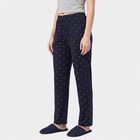 Women's Navy Blue Straight Fit Heart Printed Pyjama, नेवी ब्लू, small