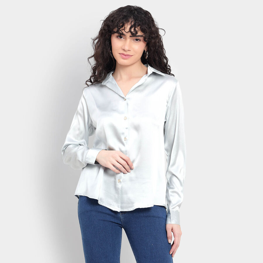 Solid Shirt, हल्का ग्रे, large image number null