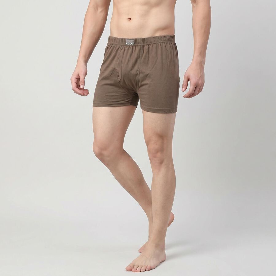 Men's Beige Regular Fit Trunks, गहरा पीला, large