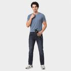 Men's Dark Blue Blue Slim Fit Faded Jeans, गहरा नीला, small