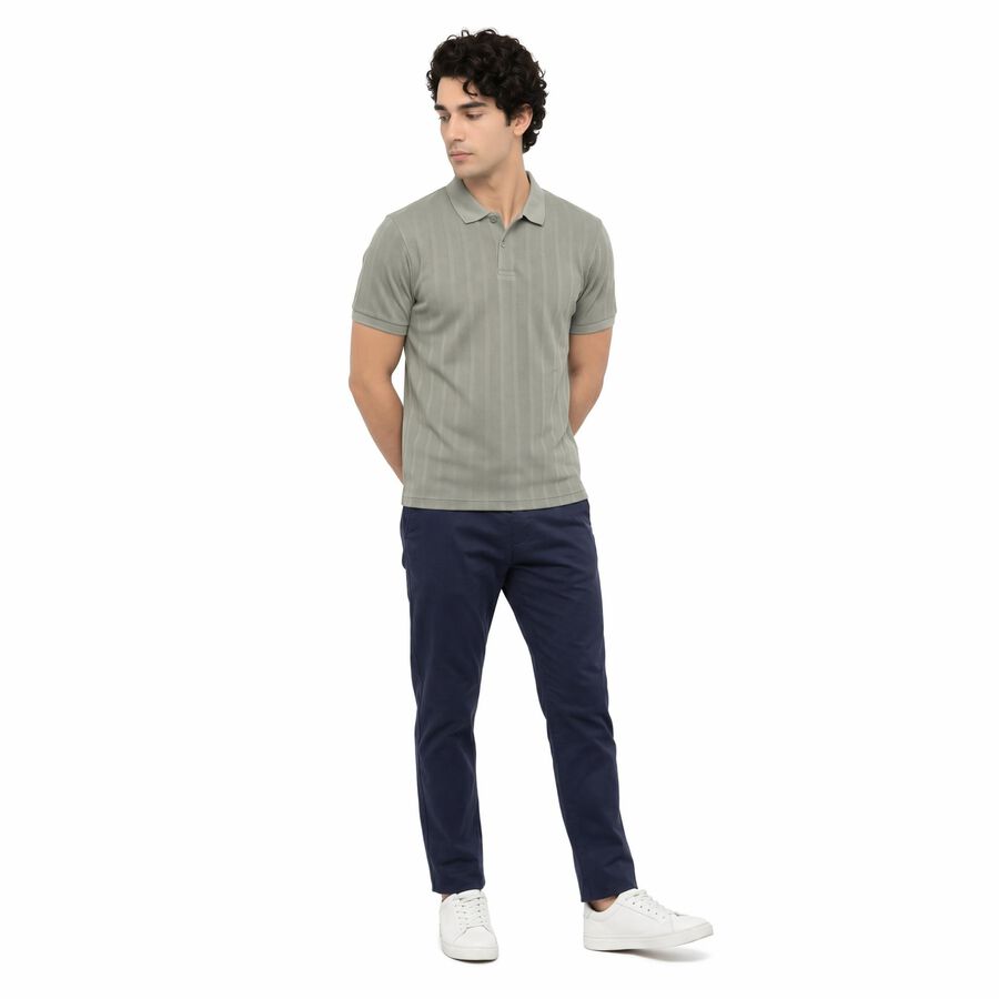 Men's Grey Polo Neck Polo T-Shirt, गहरा ग्रे, large