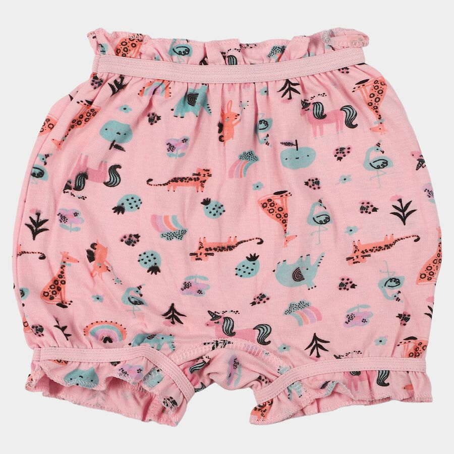 Girls Pink Regular Fit Printed Bloomer, हल्का गुलाबी, large