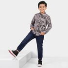 Boys Grey Cotton Long Sleeve Collar Regular Fit Shirt, हल्का ग्रे, small