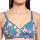 Printed Bra, Teal Blue, small image number null