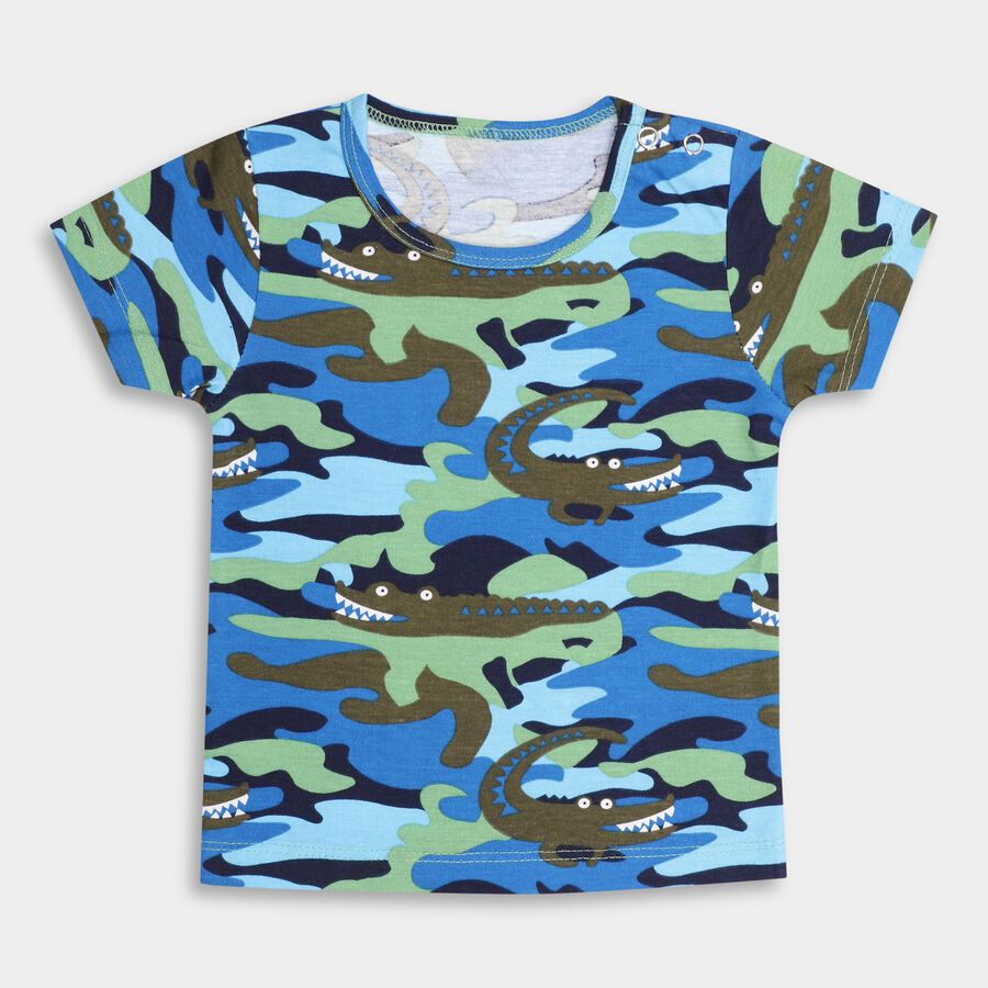 Infants' 100% Cotton T-Shirt , नेवी ब्लू, large