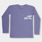 Boys' Purple Cotton Round Neck Casual T-Shirt, मध्यम नीला, small image number null