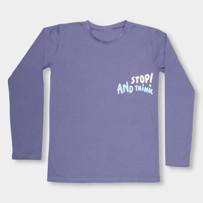 Boys' Purple Cotton Round Neck Casual T-Shirt